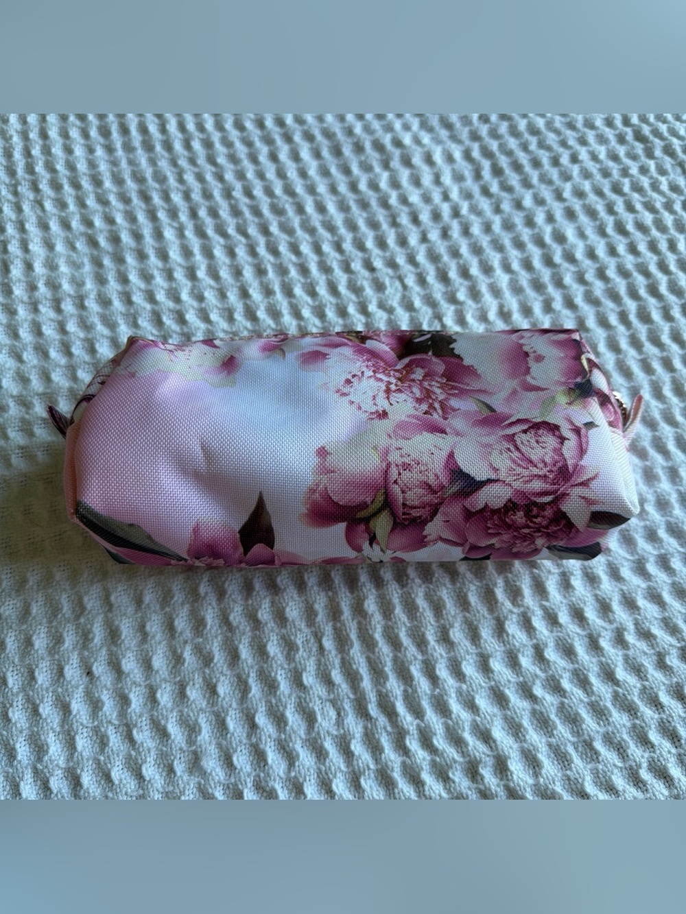 Pink Floral Rose Print Makeup Bag